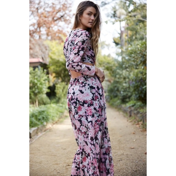 NWT Bardot Garden Floral Maxi Dress Rose Garden 10 - Picture 3 of 14